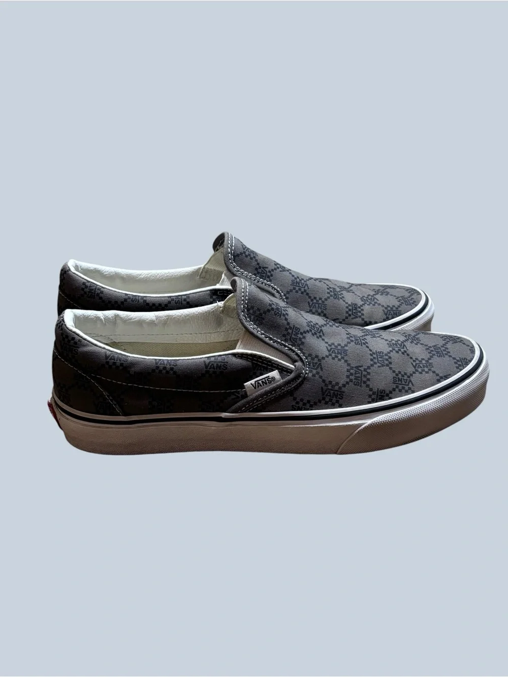 Vans Slip-On Checkerboard Canvas Sneakers - Black/Grey